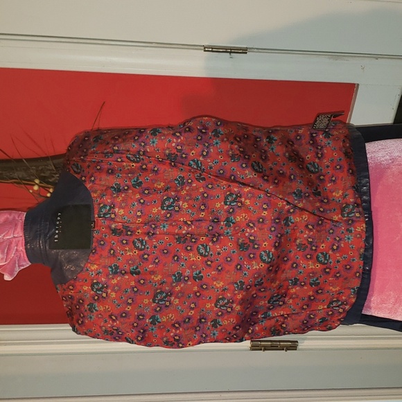 FF THERAPY BLUE SMALL FAUX LEATHER MOTORCYCLE JACKET - Picture 7 of 9